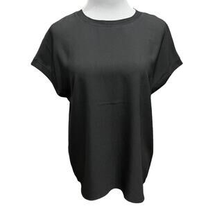 Maison d'Amelie Women's Black Boxy Oversized Basic Blouse SIZE Large